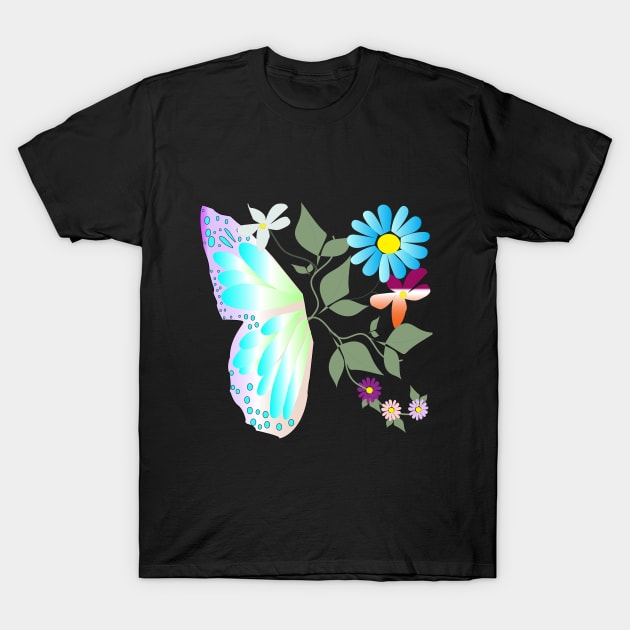 Spring heart, flowers and butterflies T-Shirt by smile_zaho